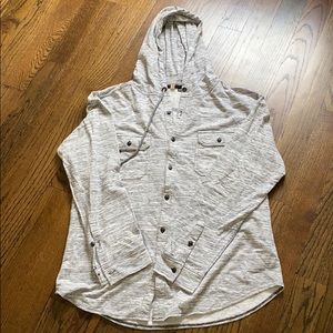 Button long sleeve with hood